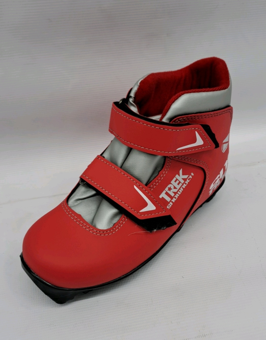 Ботинки лыжные детские TREK Snowrock 3 красный (лого серебро) RU33