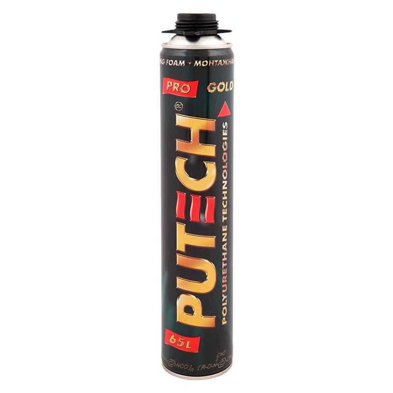 Монтажная пена PUTECH PRO GOLD 65L 850 мл (всесез.) пистолетная 810 гр