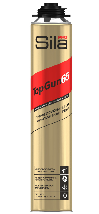 Монтажная пена SILA PRO TOPGUN 65 875 мл (ЗИМА) пистолетная арт. SPTG65w