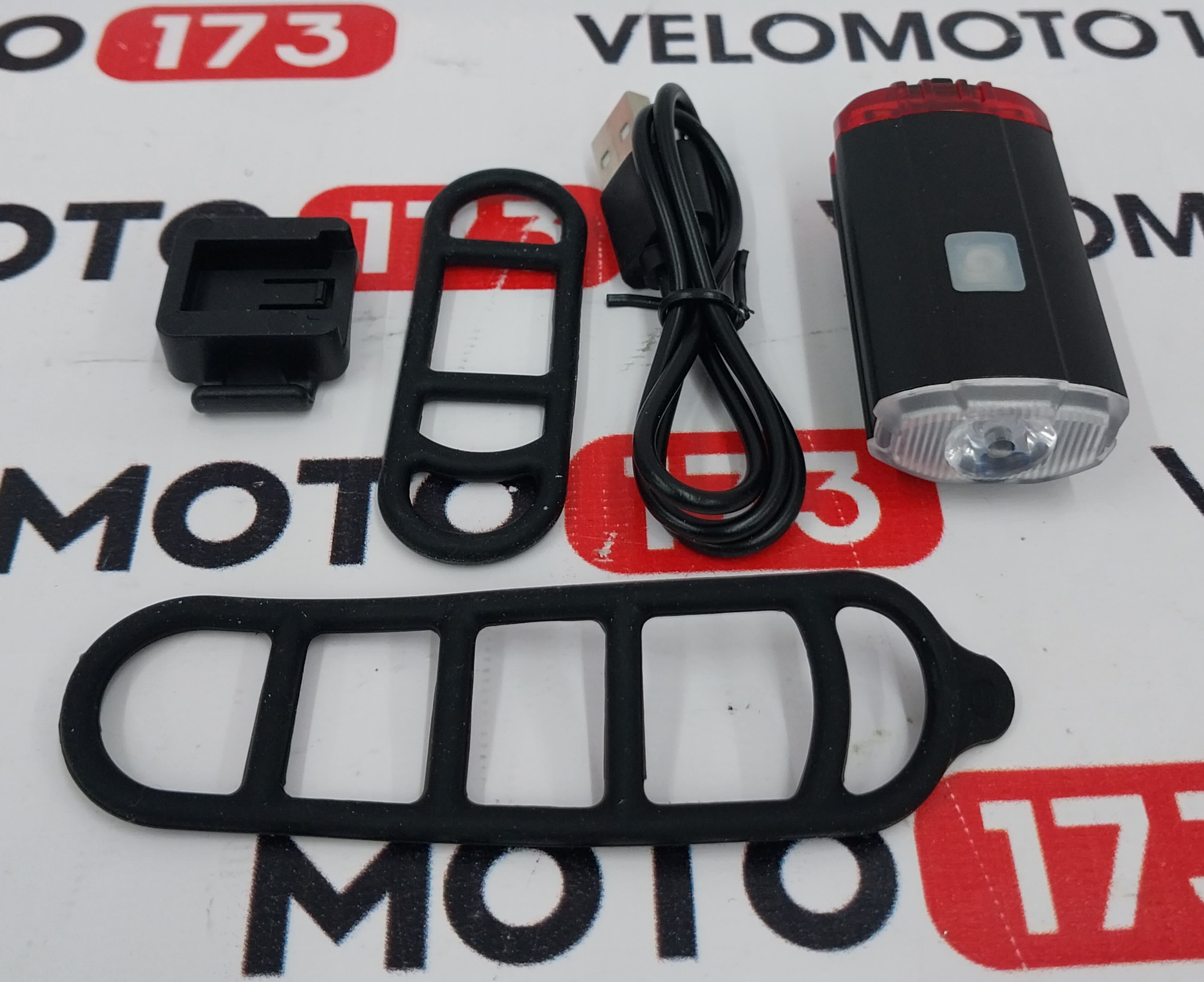 Фонарь передний STG FL1612  200lm 800 mAH Свет спереди и сзади, крепление на шлем/руль.