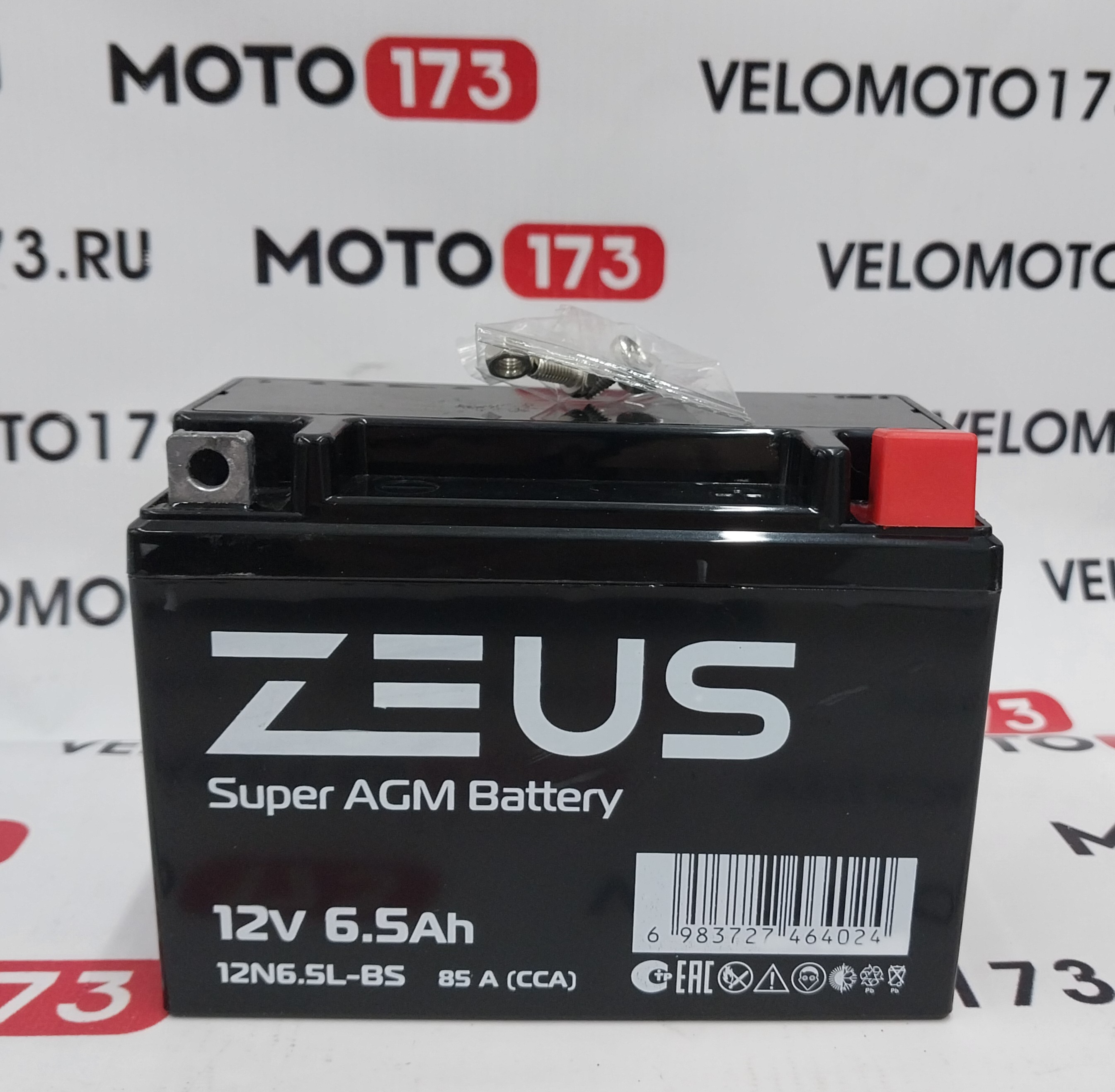 Аккумулятор ZEUS SUPER AGM 6.5 Ач о.п. (12N6.5L-BS) 135х100х65