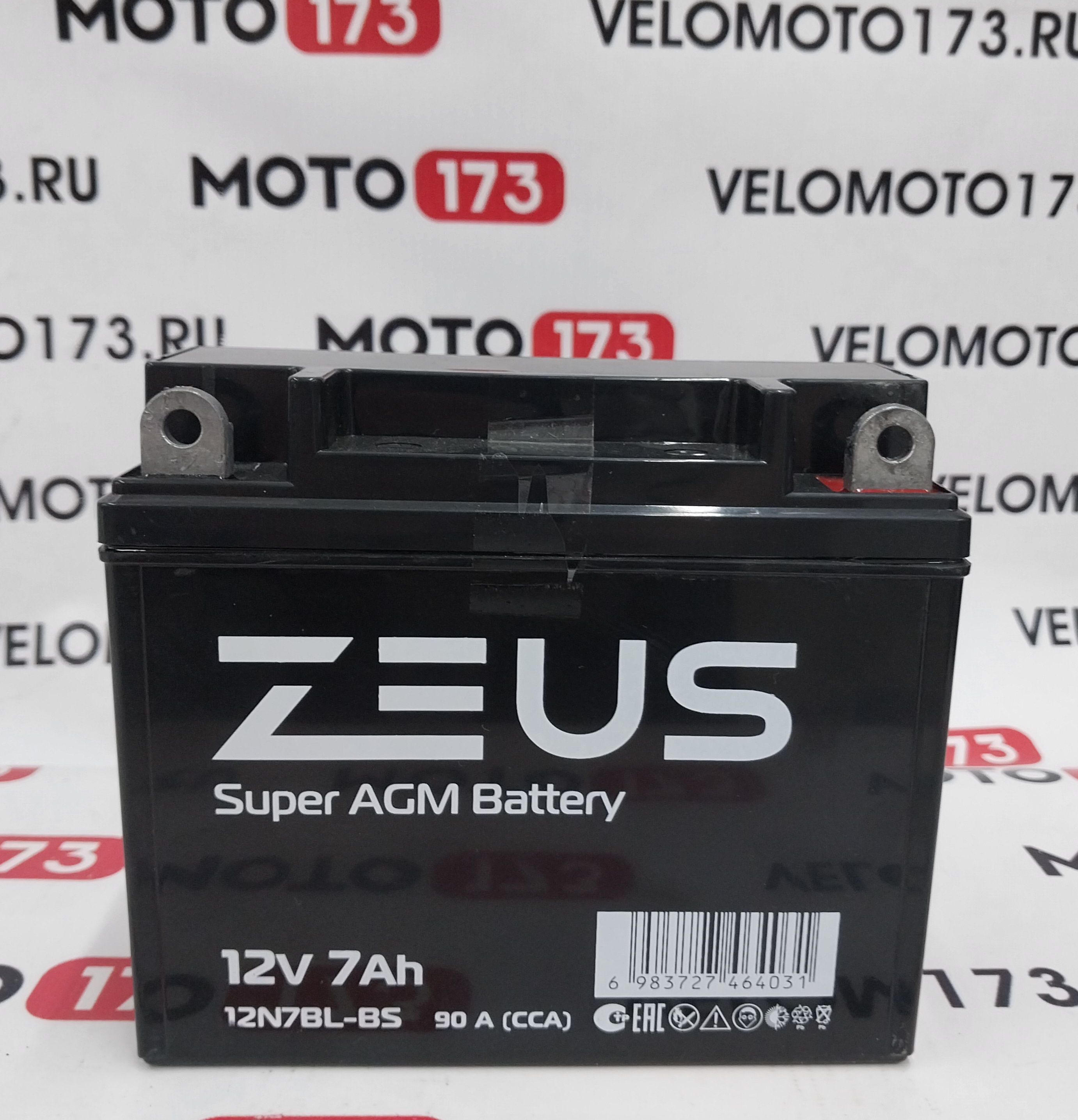 Аккумулятор ZEUS SUPER AGM 7 Ач о.п. (12N7BL-BS) 145х130х60