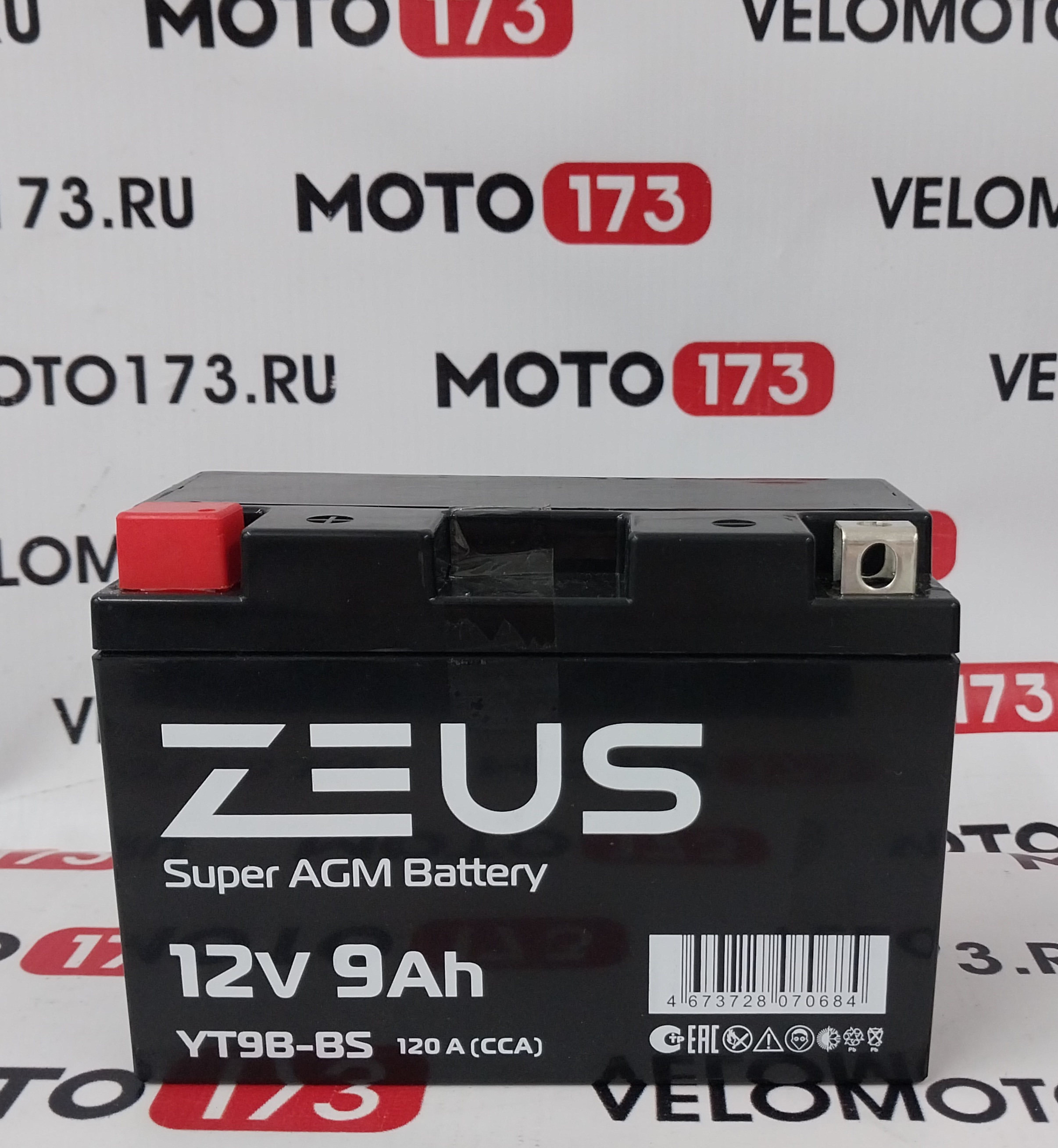 Аккумулятор ZEUS SUPER AGM 9 Ач п.п. (YT9B-BS) 145х105х70