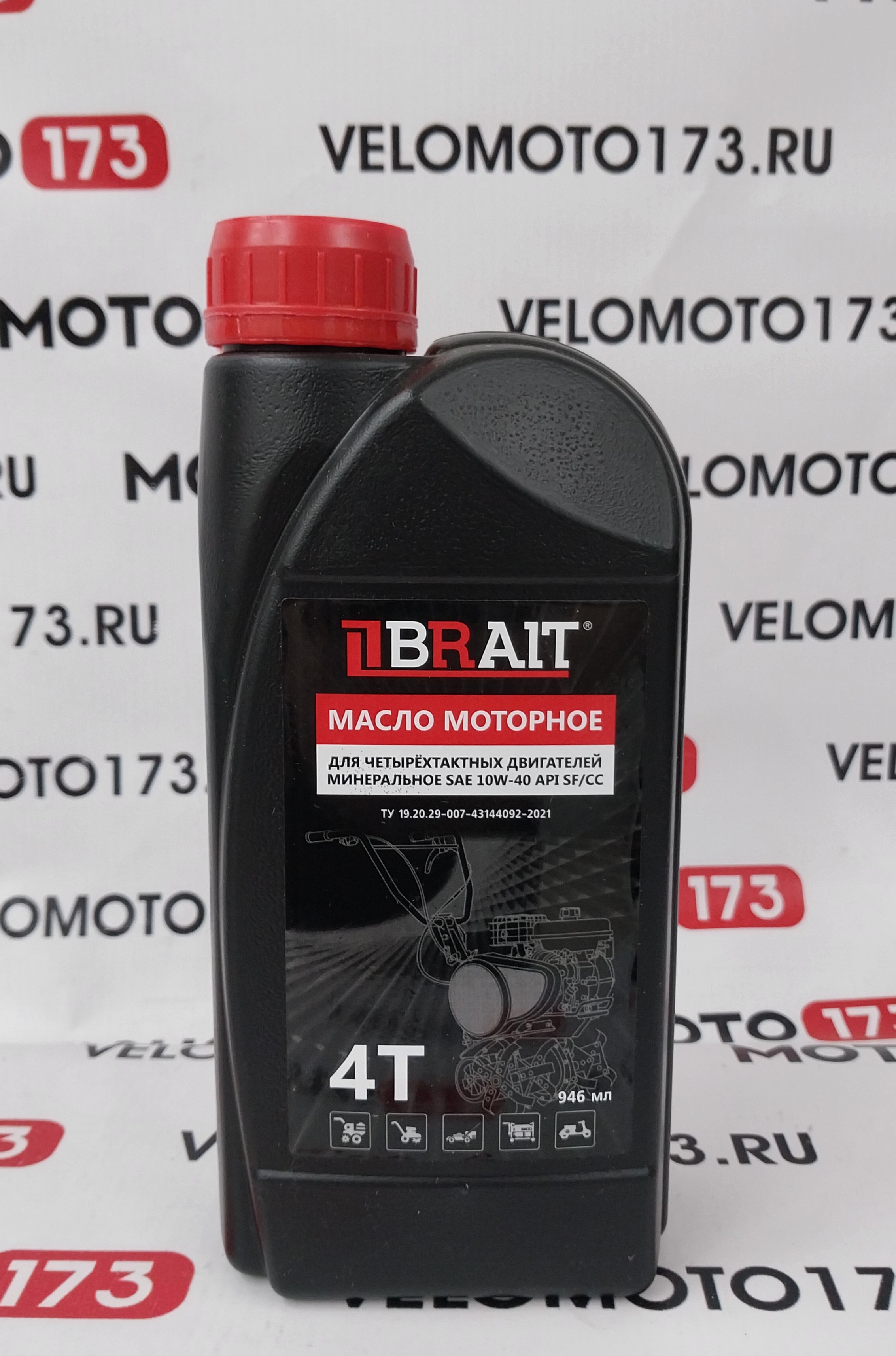 Масло BRAIT 4-Т SAE 10W-40 API SF/CC минеральное 946мл