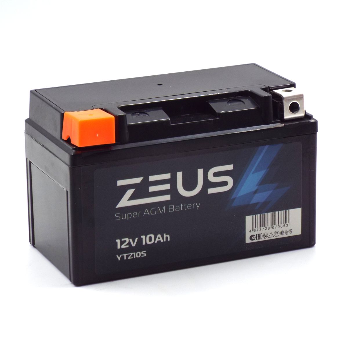 Аккумулятор ZEUS SUPER AGM 10 Ач п.п. (YTZ10S) 149х94х85
