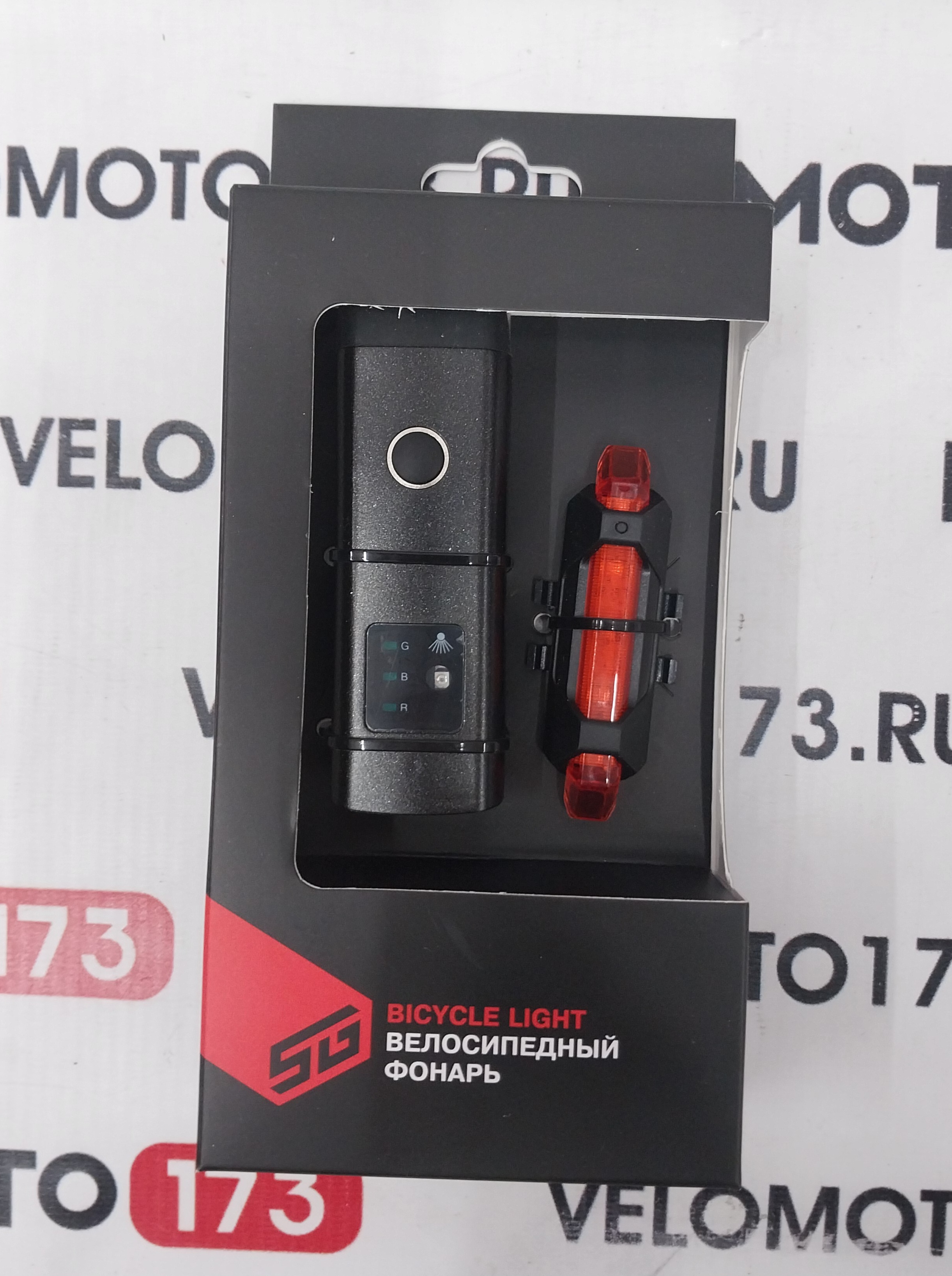 Комплект фонарей STG перед. FL1559 (350 люм. бел. Usb 2000 mAH. С датчиком света )  Х88383 