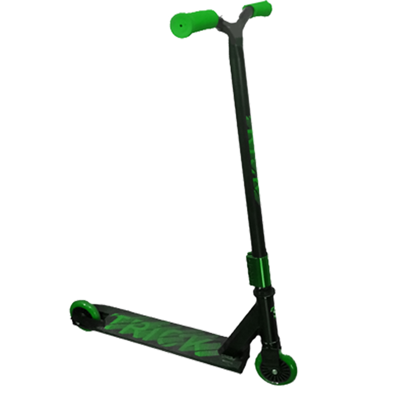 Самокат ZA-105, STUNT, трюковой, колеса PU+PP 100мм (цвета: син, зел, желт, крас)